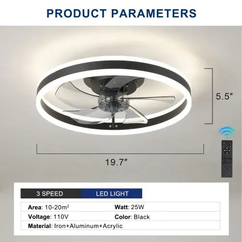 Ceiling Fan premium with lighted dimmable LEDs