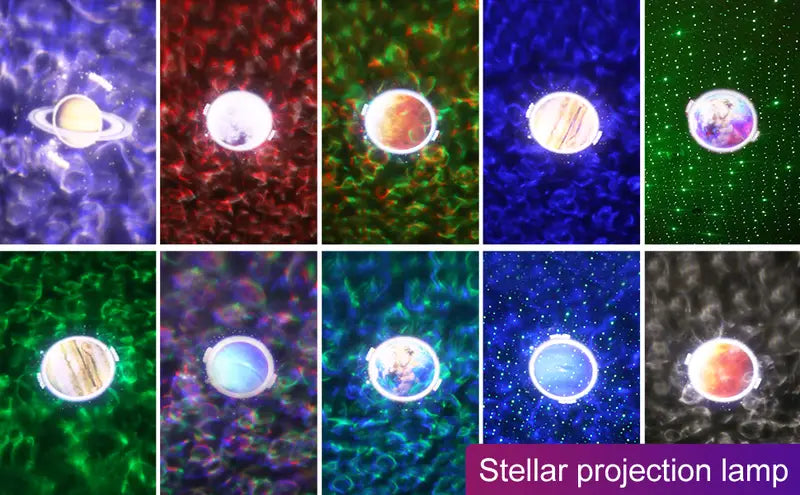10 Planets Solar System Projector with Starry Ocean Light