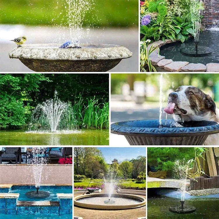 Solar Power Bird Bath Fountain Pump UPGRADE 1.4W Solar Fountain 4 Nozzle
